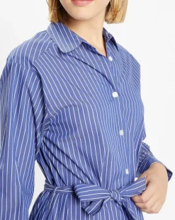 Jodhpur Chemises|Robe Alix rayée blanc/bleu