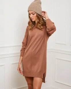 Fleur de cachemire Robes|Robe Anna camel