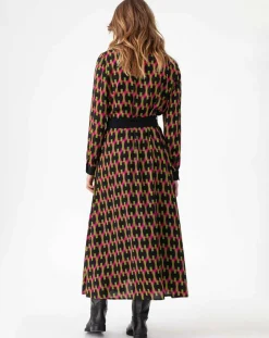 Indies Robes|Robe avec Ceinture Emrata geometric