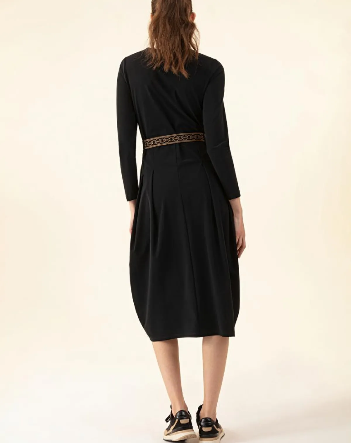 Indies Robes|Robe avec Ceinture Ondine noire