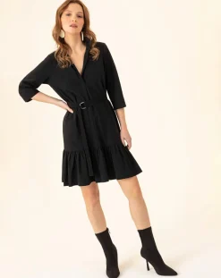 Indies Robes|Robe avec Ceinture Sari noire