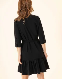 Indies Robes|Robe avec Ceinture Sari noire