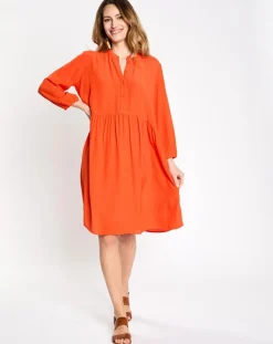 Esprit Robes|Robe babydoll à volant orange vif