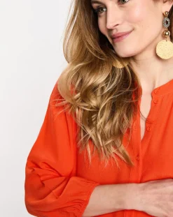 Esprit Robes|Robe babydoll à volant orange vif