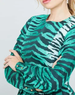 Manoush Robes|Robe Belle de Jour imprimée émeraude