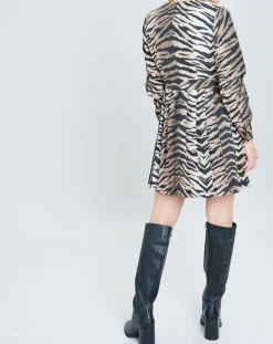 Manoush Robes|Robe Belle de Jour imprimée marron