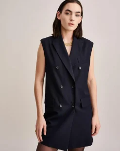 Bellerose Robes|Robe blazer Vesta bleu nuit
