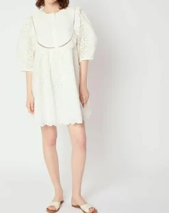 Manoush Robes|Robe Broderie blanche