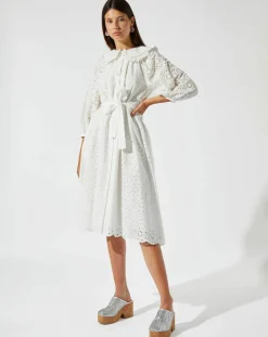 Manoush Robes|Robe Broderie blanche