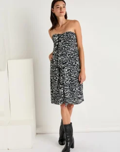 See u Soon Robes|Robe bustier Clara imprimée noire