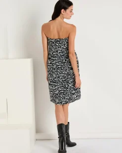 See u Soon Robes|Robe bustier Clara imprimée noire