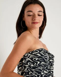 See u Soon Robes|Robe bustier Clara imprimée noire