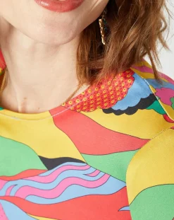 Manoush Robes|Robe Caftan Purple Country Pop fluo