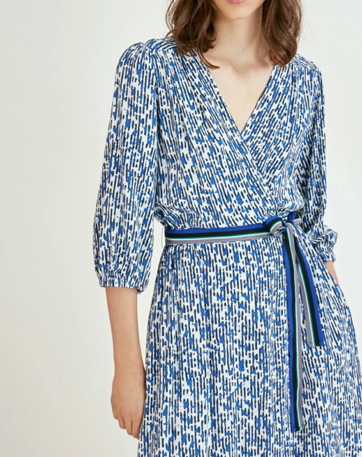 Suncoo Robes|Robe Carmela imprimée bleu roi