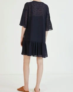 Suncoo Robes|Robe Charlotte bleu nuit