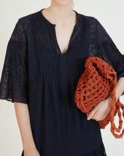 Suncoo Robes|Robe Charlotte bleu nuit