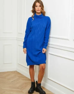 Fleur de cachemire Robes|Robe Charlotte bleu roi