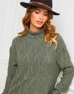 Fleur de cachemire Robes|Robe Charlotte kaki