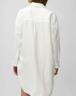 Marc O'Polo Robes|Robe chemise 100% Lin blanche