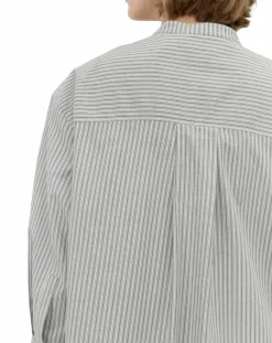Marc O'Polo Robes|Robe Chemise Col Mao Rayée Kl gris/blanc