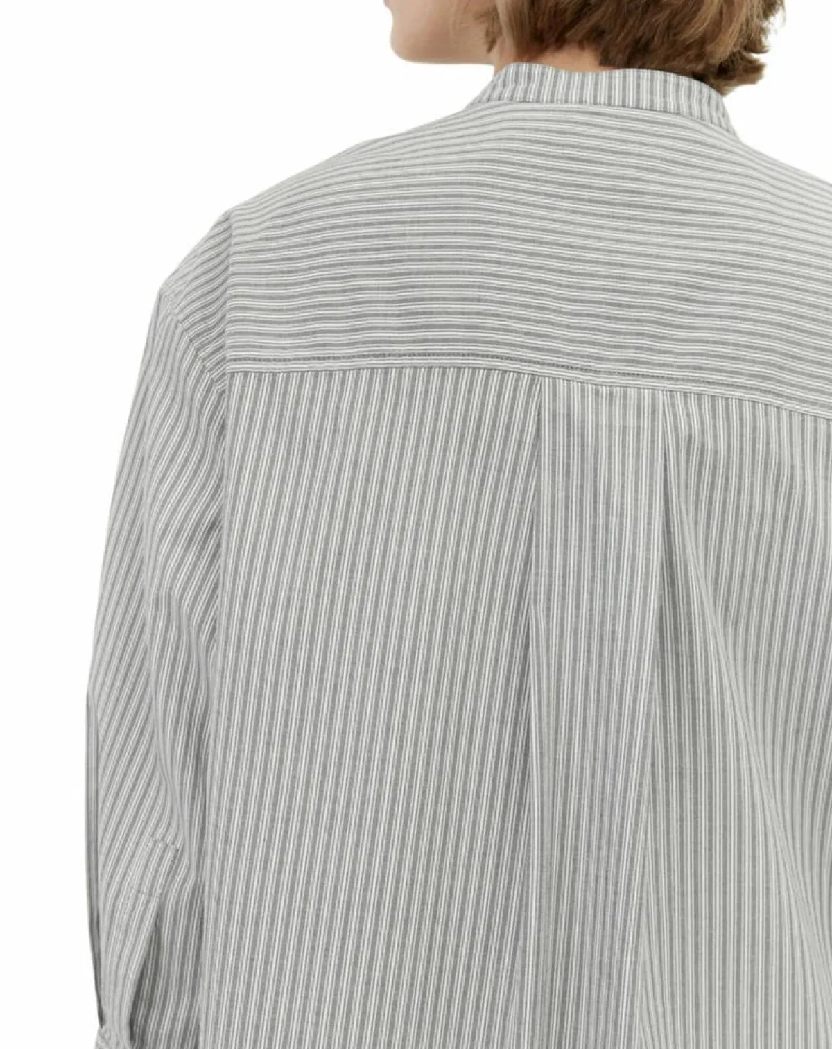 Marc O'Polo Robes|Robe Chemise Col Mao Rayée Kl gris/blanc