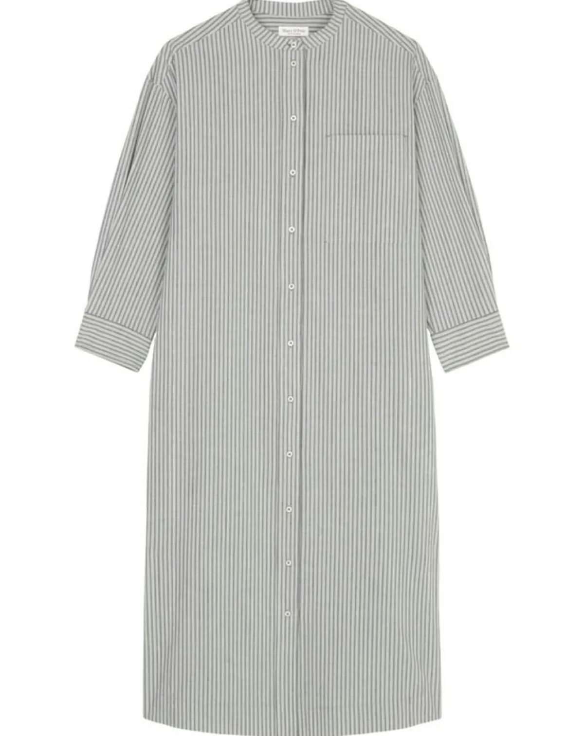 Marc O'Polo Robes|Robe Chemise Col Mao Rayée Kl gris/blanc