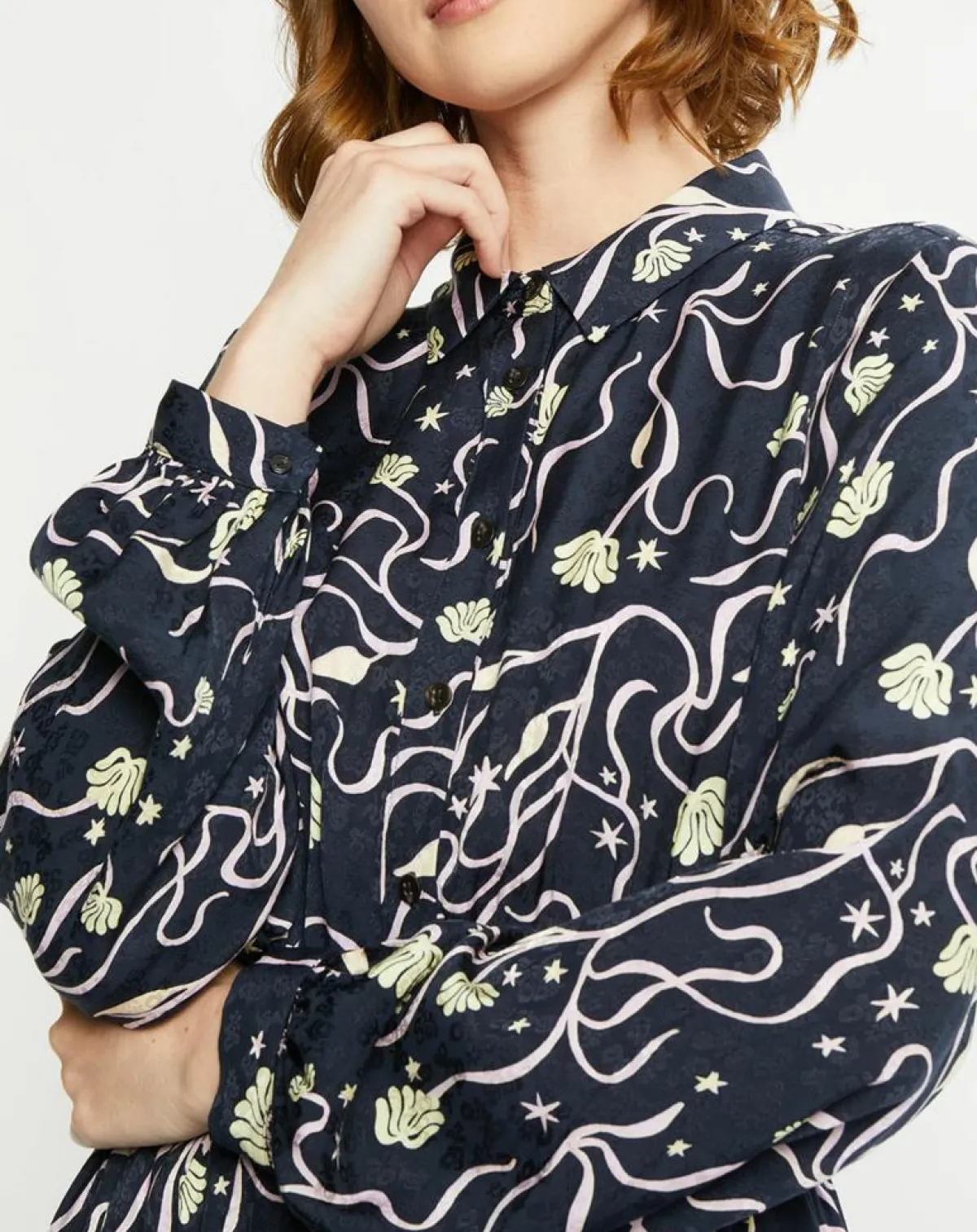 Scotch & Soda Robes|Robe Chemise Cosmos bleu nuit/violet