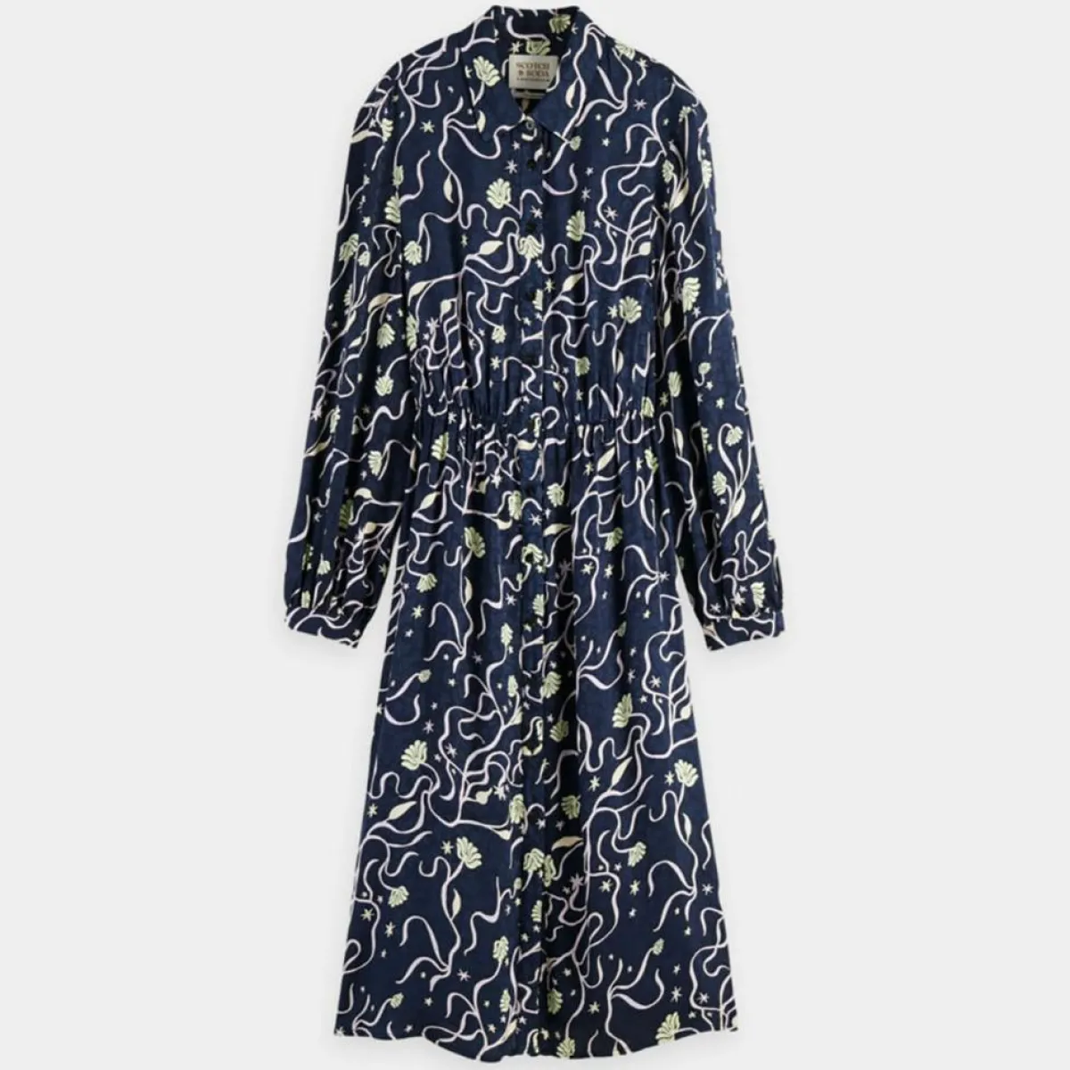 Scotch & Soda Robes|Robe Chemise Cosmos bleu nuit/violet