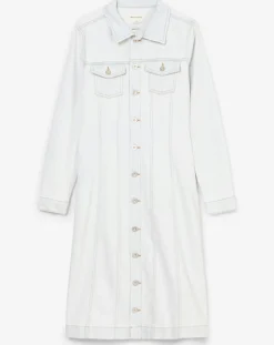 Marc O'Polo Robes|Robe chemise en Jean cintrée bleu clair