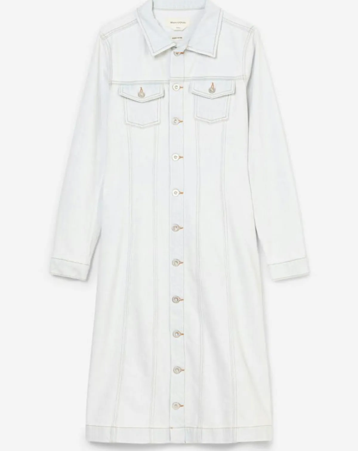 Marc O'Polo Robes|Robe chemise en Jean cintrée bleu clair