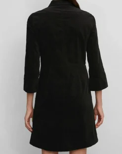 Marc O'Polo Robes|Robe Chemise en Velours lisse noire