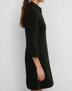 Marc O'Polo Robes|Robe Chemise en Velours lisse noire