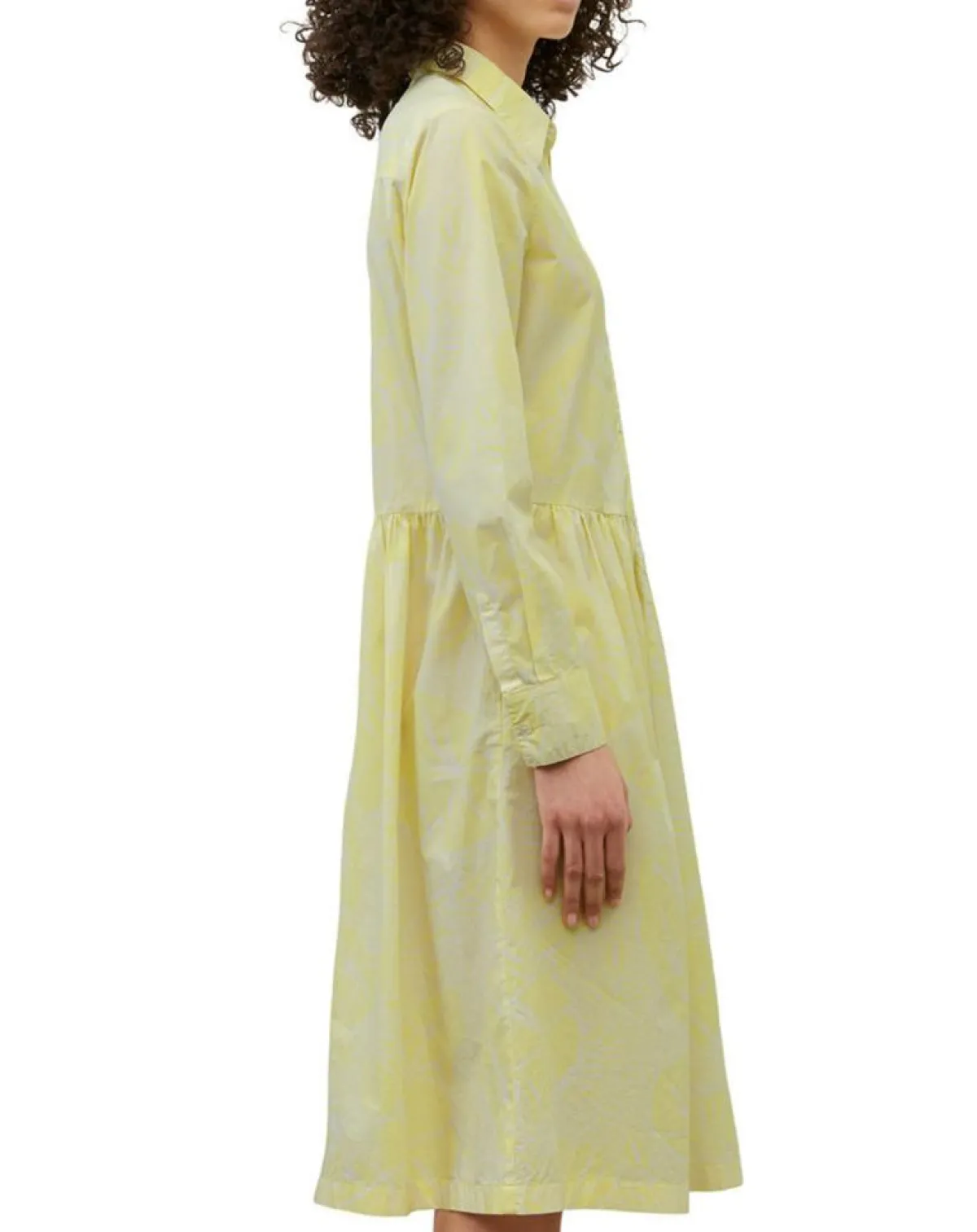 Marc O'Polo Robes|Robe chemise Mid Coton Bio Poche jaune