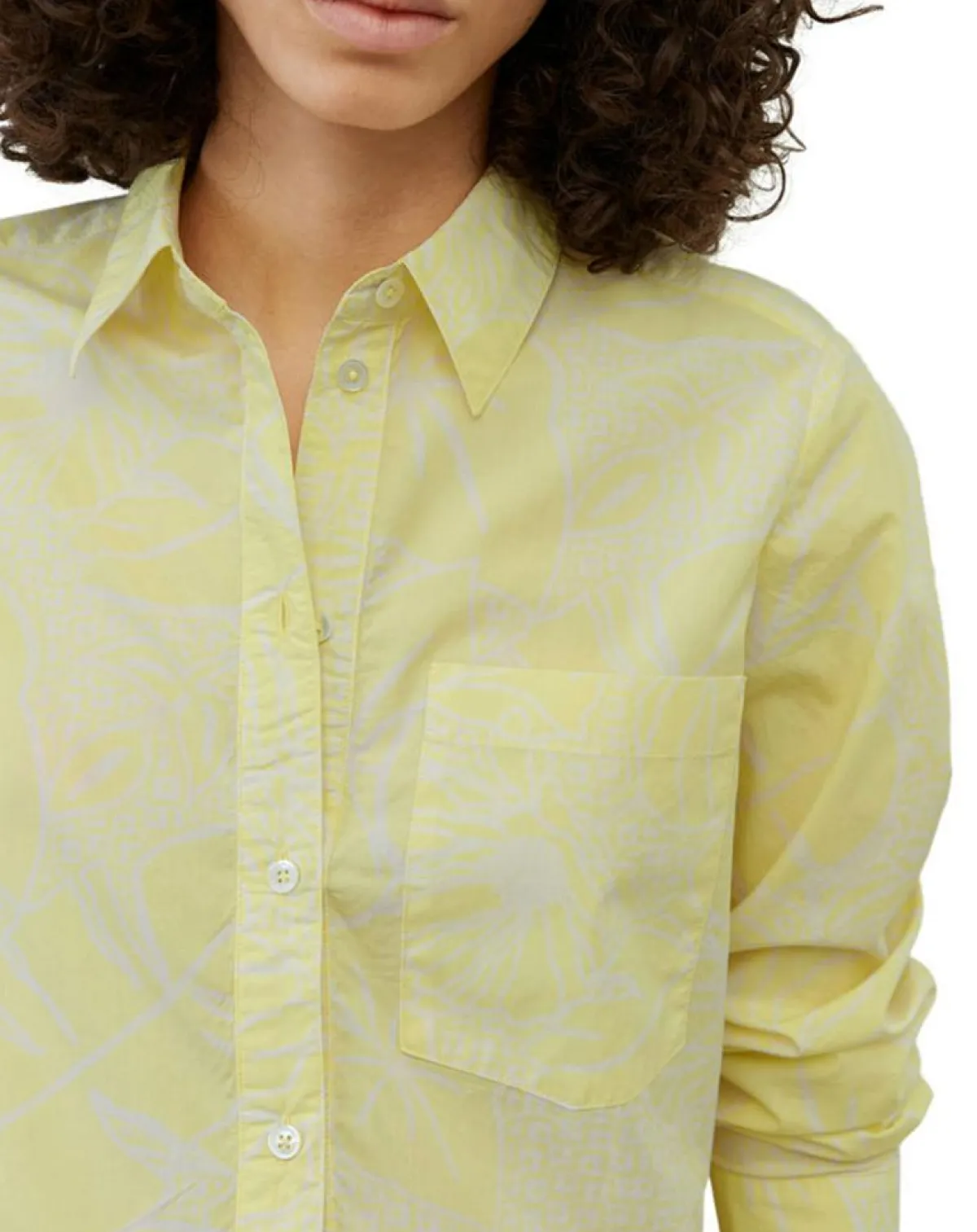 Marc O'Polo Robes|Robe chemise Mid Coton Bio Poche jaune