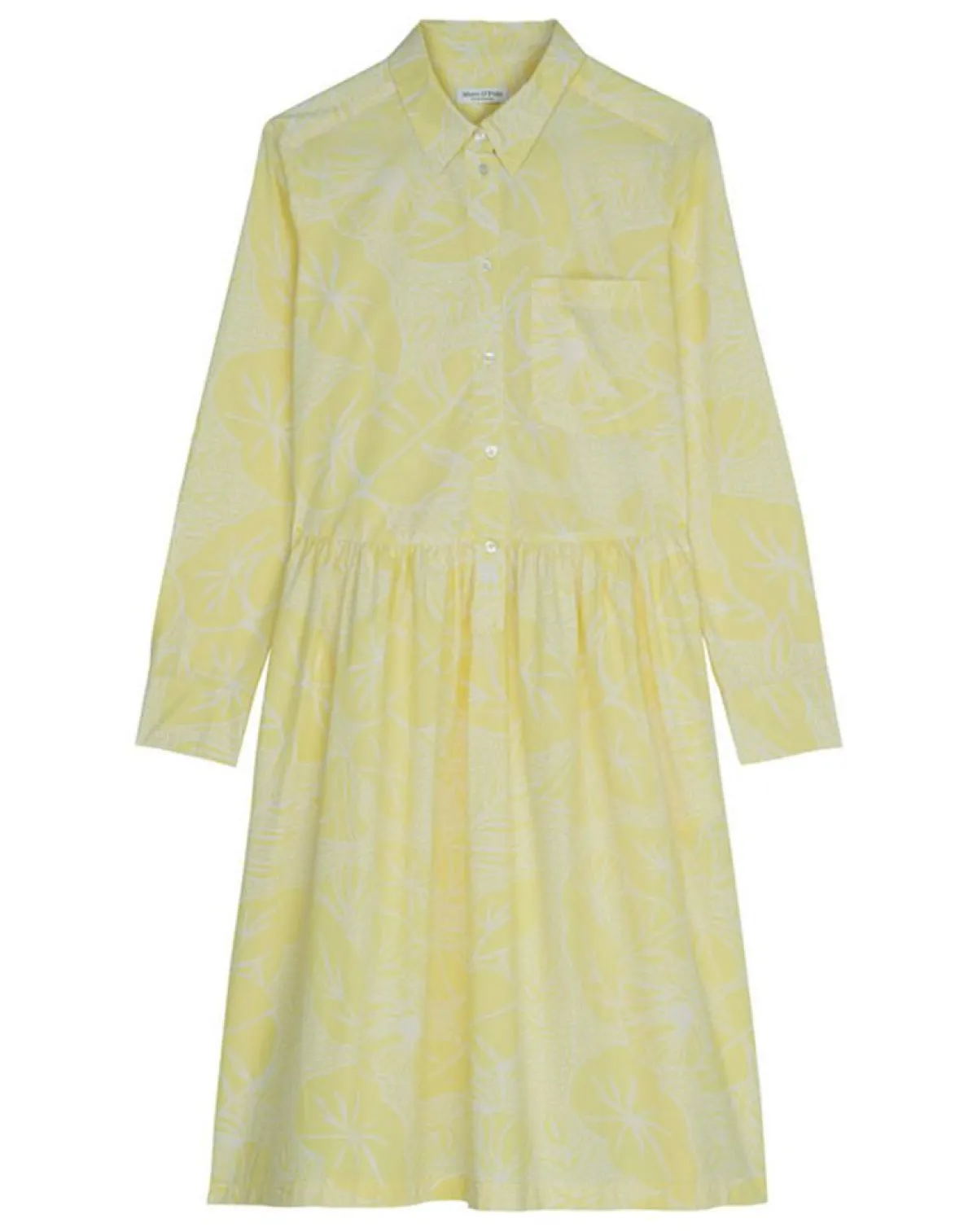 Marc O'Polo Robes|Robe chemise Mid Coton Bio Poche jaune