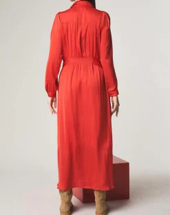 Stella Forest Robes|Robe chemise midi Judy rouge