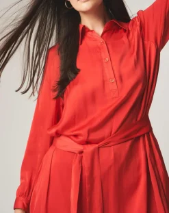 Stella Forest Robes|Robe chemise midi Judy rouge