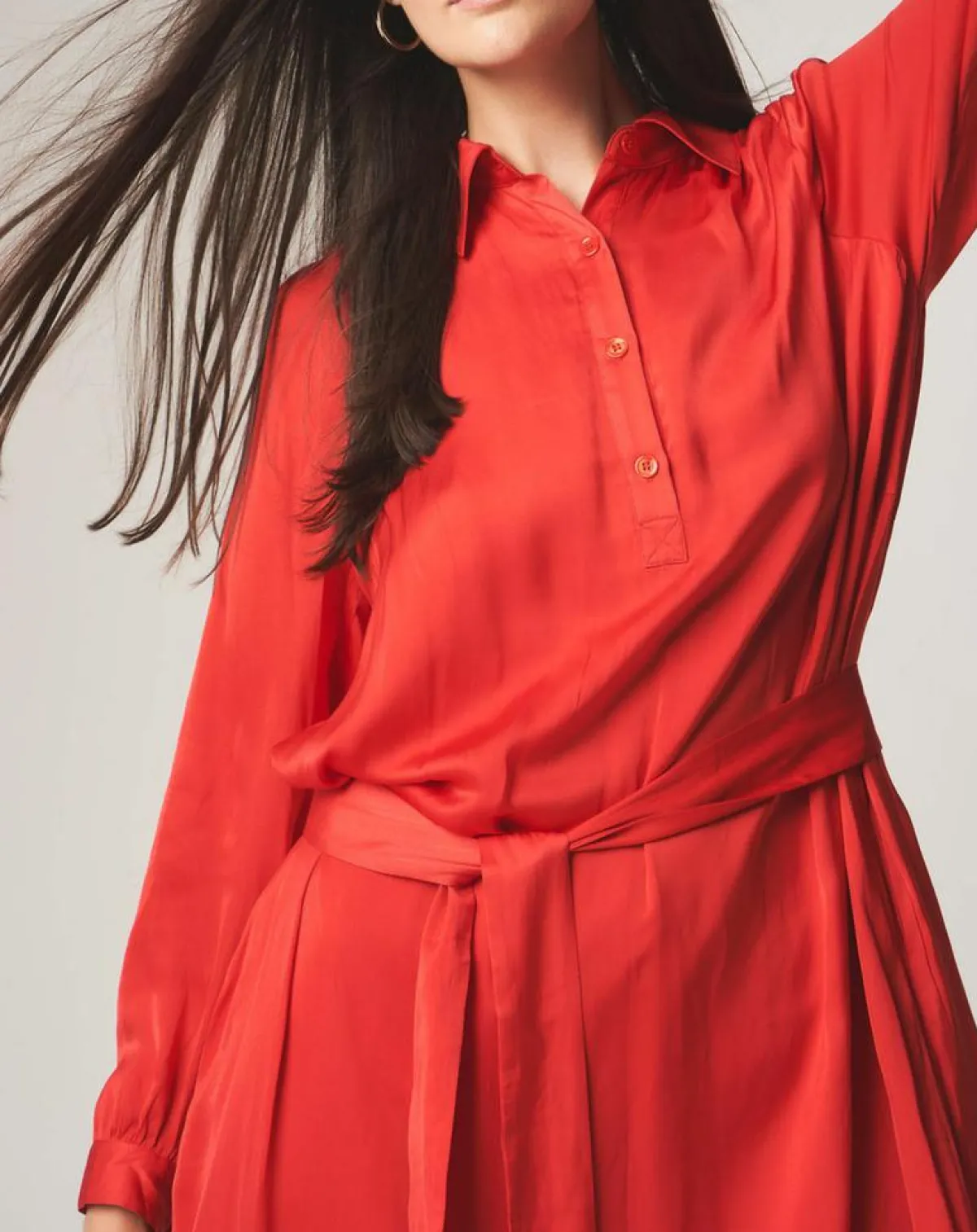 Stella Forest Robes|Robe chemise midi Judy rouge