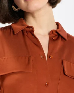 Marc O'Polo Robes|Robe chemise orange