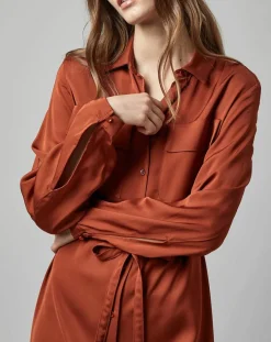 Marc O'Polo Robes|Robe chemise orange