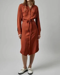 Marc O'Polo Robes|Robe chemise orange