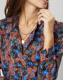 Suncoo Robes|Robe Cidjie imprimée bleu/marron