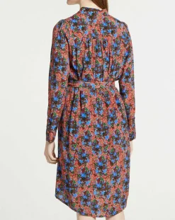 Suncoo Robes|Robe Cidjie imprimée bleu/marron