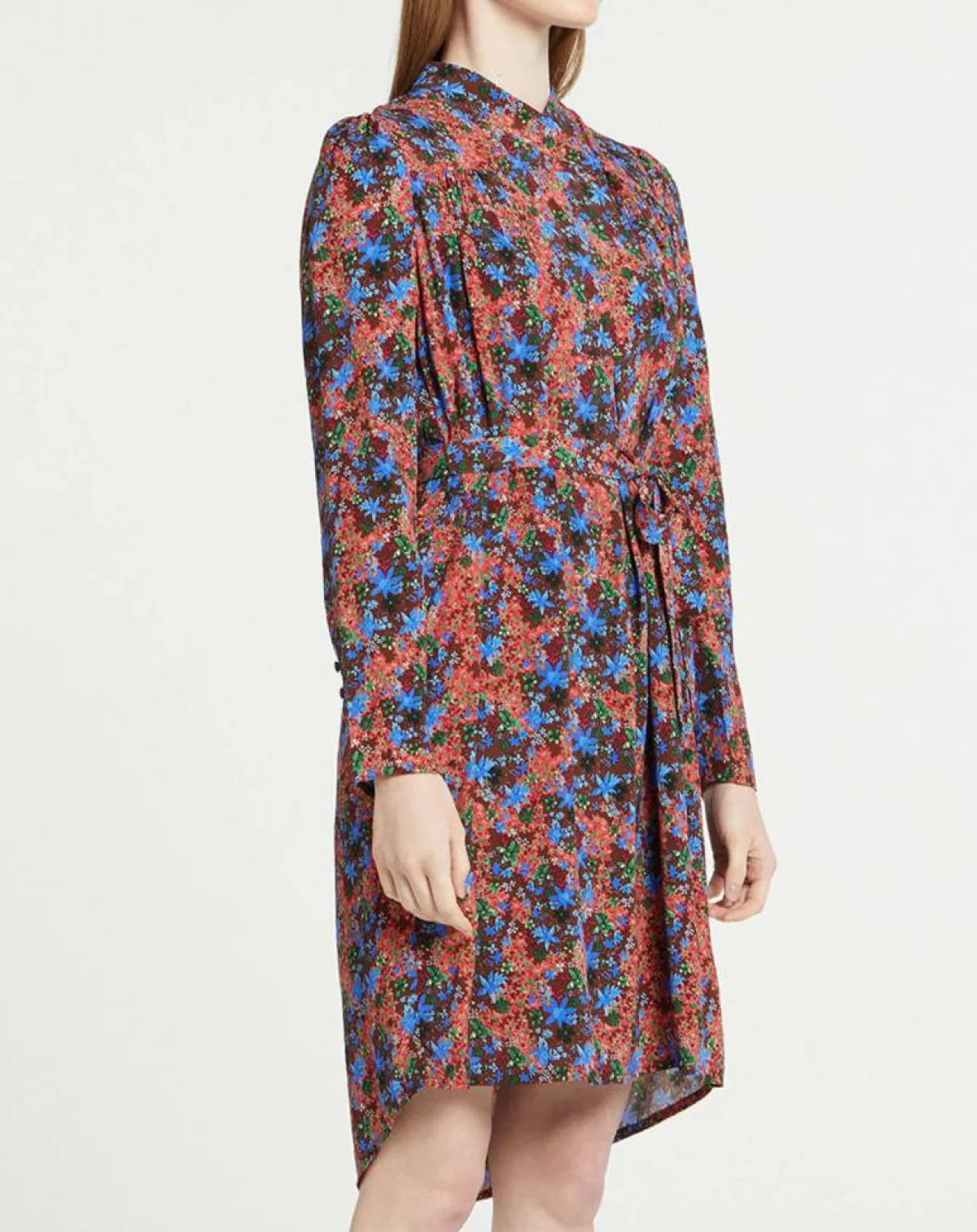 Suncoo Robes|Robe Cidjie imprimée bleu/marron