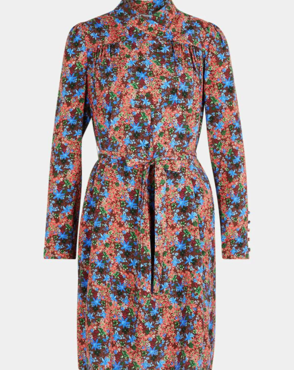 Suncoo Robes|Robe Cidjie imprimée bleu/marron