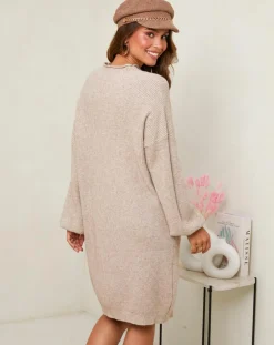 Soft Cashmere Robes|Robe Claudine taupe