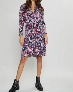 Suncoo Robes|Robe Clavie imprimée rose/violet