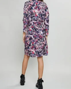 Suncoo Robes|Robe Clavie imprimée rose/violet