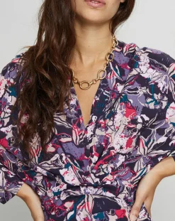 Suncoo Robes|Robe Clavie imprimée rose/violet