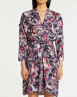 Suncoo Robes|Robe Clavie imprimée rose/violet